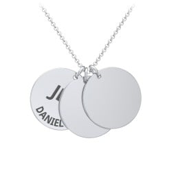 Initial and Date Engravable Disc Necklace - 3