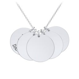 Initial and Date Engravable Disc Necklace - 5