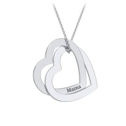 Engravable Interlocking Double Heart Pendant