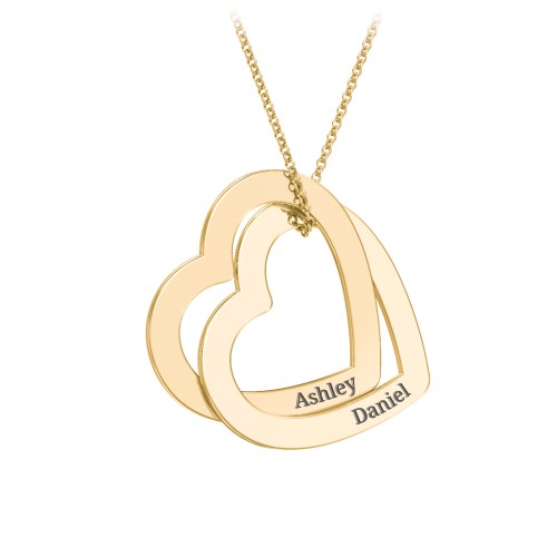 Engravable Interlocking Double Heart Pendant – Vermeil