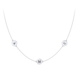 Engravable Disc Station Necklace in 925 Sterling Silver