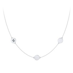 Engravable Disc Station Necklace in 925 Sterling Silver