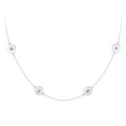 Engravable Disc Station Necklace in 925 Sterling Silver
