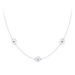 Engravable Disc Station Necklace in 925 Sterling Silver