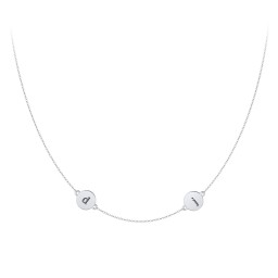 Engravable Disc Station Necklace in 925 Sterling Silver