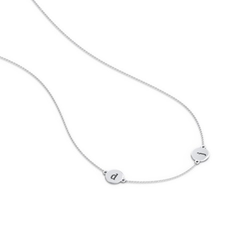 Engravable Disc Station Necklace – Sterling Silver