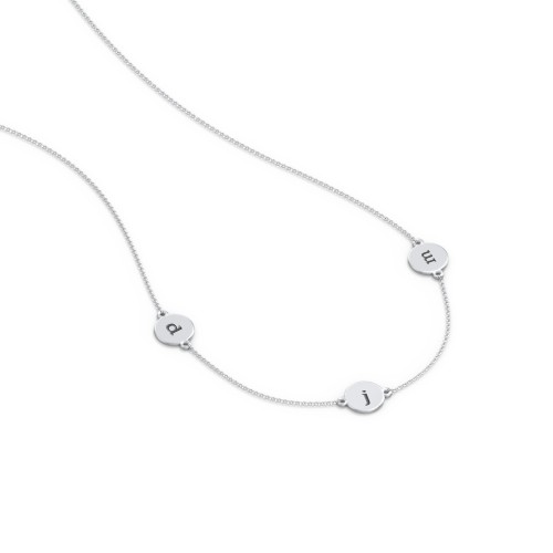 Engravable Disc Station Necklace – Sterling Silver