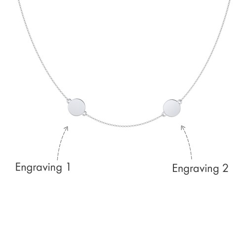 Engravable Disc Station Necklace – Sterling Silver