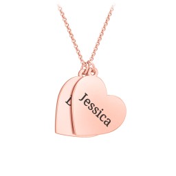 Engravable Hanging Hearts Necklace