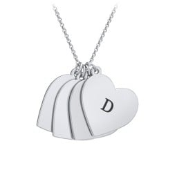 Engravable Hanging Hearts Necklace
