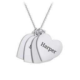 Engravable Hanging Hearts Necklace