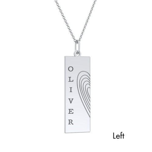 Engravable Split Bar Couples Necklace Set