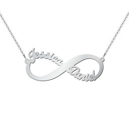 Engravable Two Name Infinity Necklace