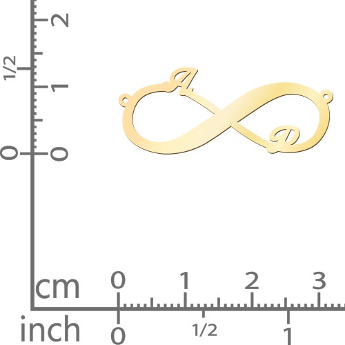 Engravable Two Name Infinity Necklace – 10K Yellow Gold
