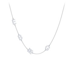 Personalized Initial Station Necklace with 4 Letters – Sterling Silver