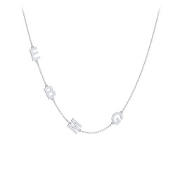 Personalized Initial Station Necklace with 4 Letters in 925 Sterling Silver