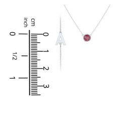 Personalized Initials Necklace with Bezel Set Birthstone