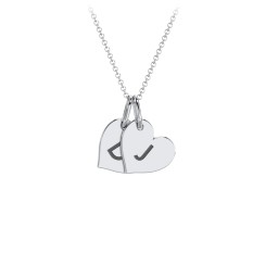 Initial 2 Heart Disc Necklace