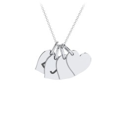 Initial 4 Heart Disc Necklace