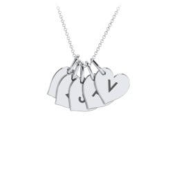 Initial 5 Heart Disc Necklace