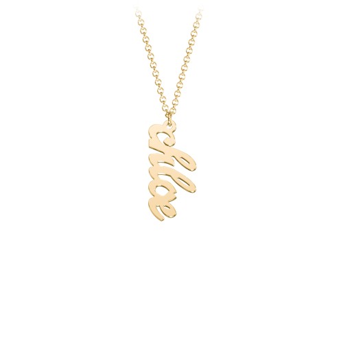 Personalized Vertical 1 Name Necklace in Emeril Font