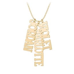 Personalized Varsity Vertical 3 Names Necklace