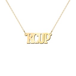 Personalized Varsity Name Necklace in 10K Solid Yellow Gold