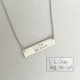 Personalized Handwriting Bar Pendant