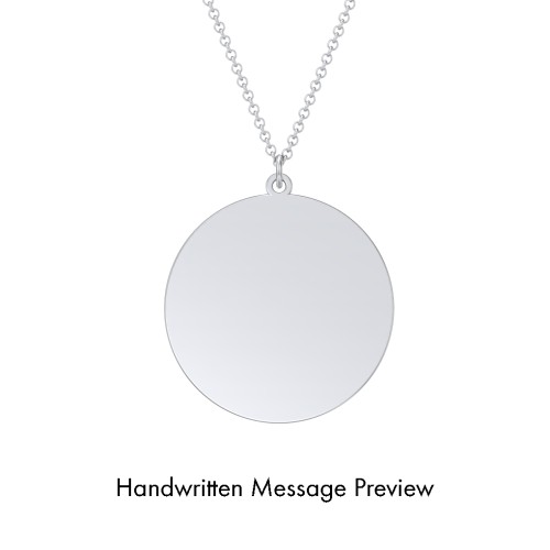 Personalized Handwriting Disc Necklace – Sterling Silver