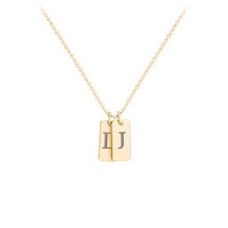 Small Initial 2 Tag Necklace
