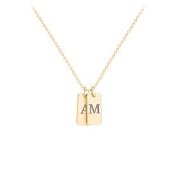 Small Initial 2 Tag Necklace