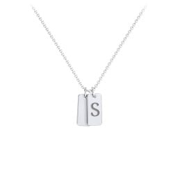 Small Initial 2 Tag Necklace