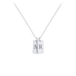 Small Initial 2 Tag Necklace