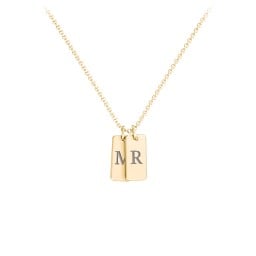 Small Initial 2 Tag Necklace