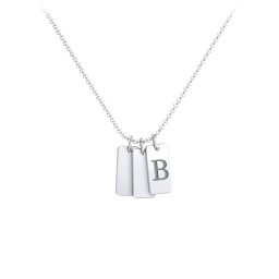 Small Initial 3 Tag Necklace