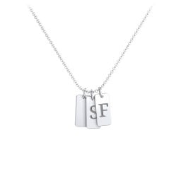 Small Initial 3 Tag Necklace