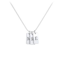 Small Initial 3 Tag Necklace