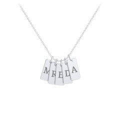 Small Initial 5 Tag Necklace