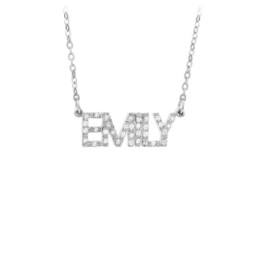 Personalized Pavé Name Necklace – Sterling Silver
