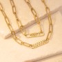 Framed Name Necklace with Paperclip Chain