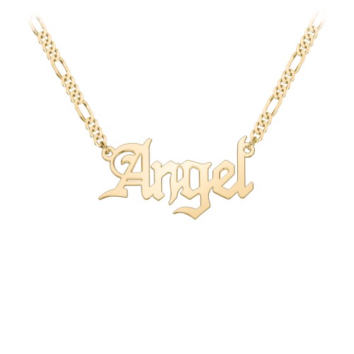Personalized Name Necklace with Figaro Chain