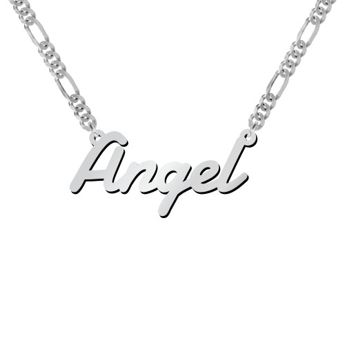 Personalized Name Necklace with Figaro Chain – Sterling Silver