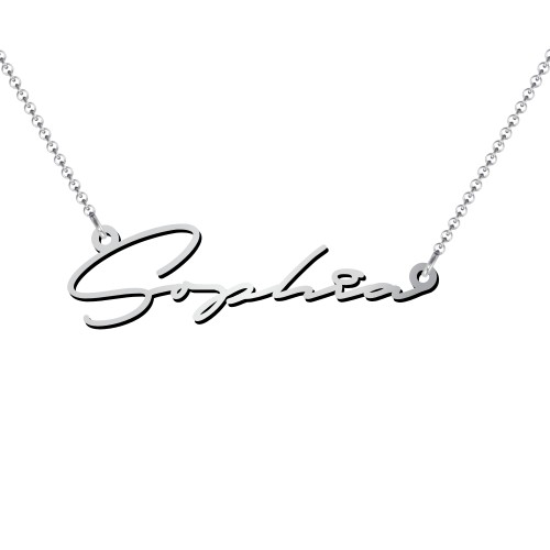 Dainty Script Stainless Steel Necklace
