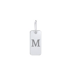 Small Initial Tag Charm – Sterling Silver