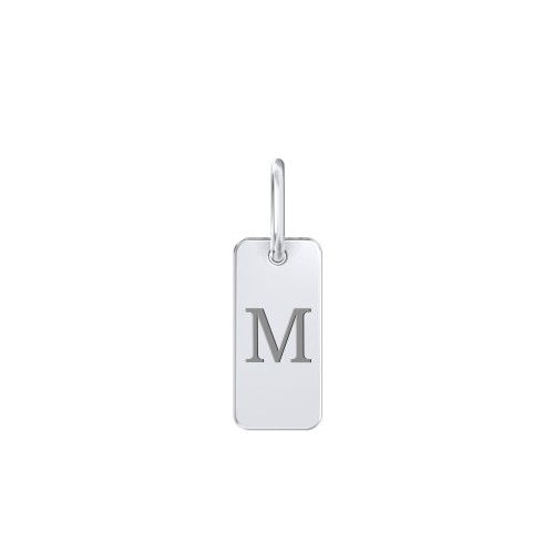 Small Initial Tag Charm – Sterling Silver