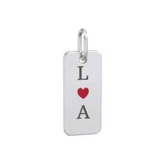 Initial Tag Charm with Cold Enamel Heart