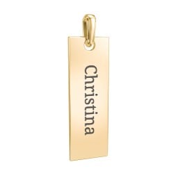 Men's Engravable Long Tag Pendant