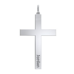 Men's Classic Engravable Cross Pendant in 925 Sterling Silver