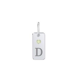 Initial Tag Charm with Birthstone