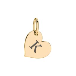 Initial Heart Charm in 18K Gold Plated Silver